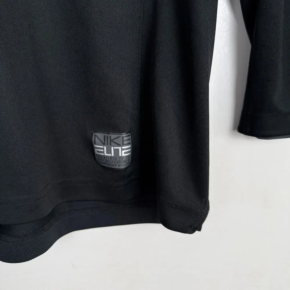 Nike Elite Men's Lightweight Basketball Shooting Hooded Shirt Black - L